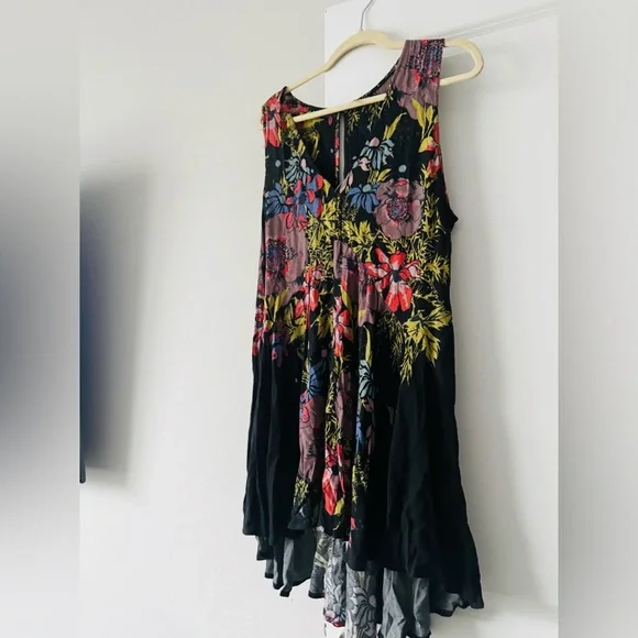Free People Floral High-Low Skirt - Black and Multicolor - Picture 6 of 10